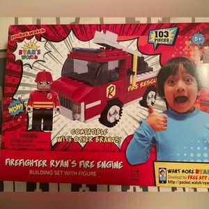 New Firefighter Ryan's world fire engine truck + red titan morph doll Easter